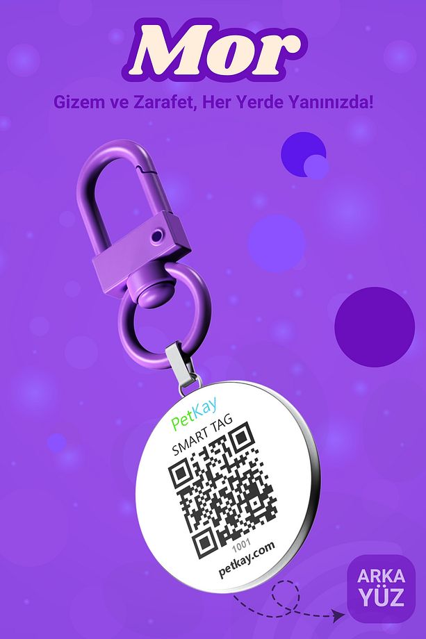 İsimli Köpek Tasması, Akıllı Künye, Nfc Dijital Isimlik Ve Tasma Künyesi Qr Kod Künye P. Çelik Mor - 4