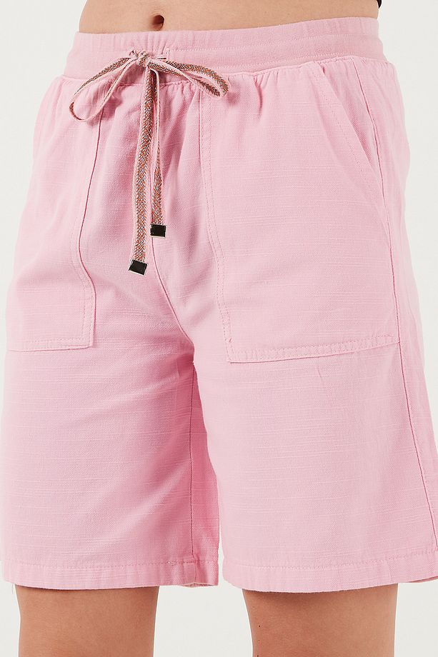 Pamuklu Relaxed Fit Yüksek Bel Cepli Mini Şort ŞORT 668YP5384 - 5