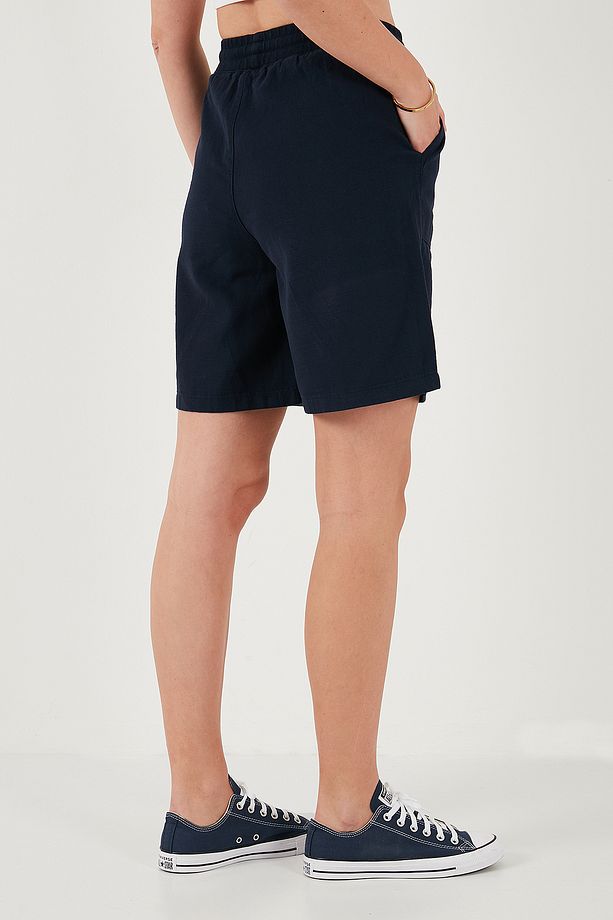 Pamuklu Relaxed Fit Yüksek Bel Cepli Mini Şort ŞORT 668YP5384 - 7