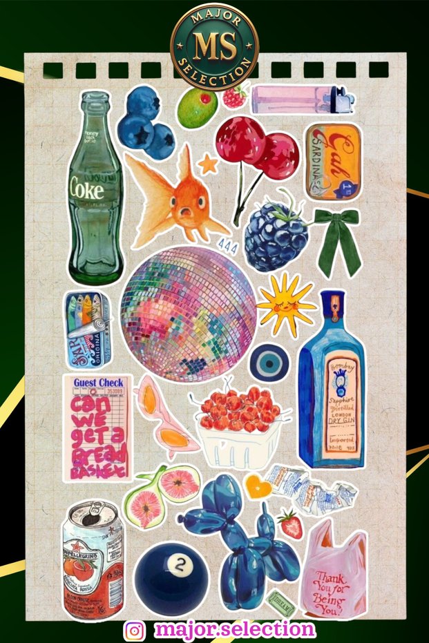 Vintage Retro Set 1 Phone Laptop Tablet Sticker Set