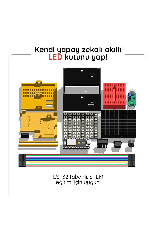 LEDBOX: Yapay Zekalı, İnternete Bağlı Sese Duyarlı Pixel Art LED Kutusu Kodlama Seti - 8