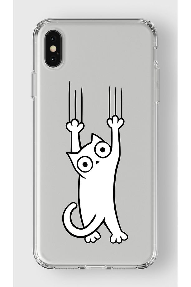 Iphone X / XS Uyumlu Kedi Tasarımlı Baskılı Şeffaf Telefon Kılıfı - 1