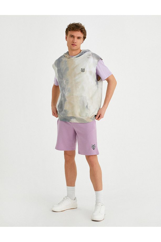 Slim Fit Kurt Işlemeli Şort - 1