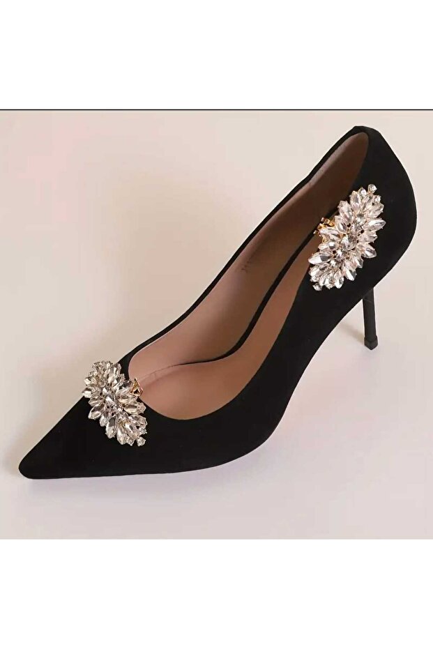 Shoe Buckle - Bag Charm - Brooch a Pair of Detachable Clip-On Stone Design (Bc-1176)