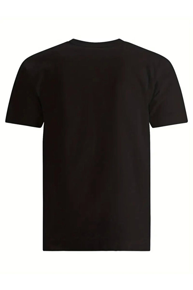 Printed Oversize Crew Neck T-Shirt - Black