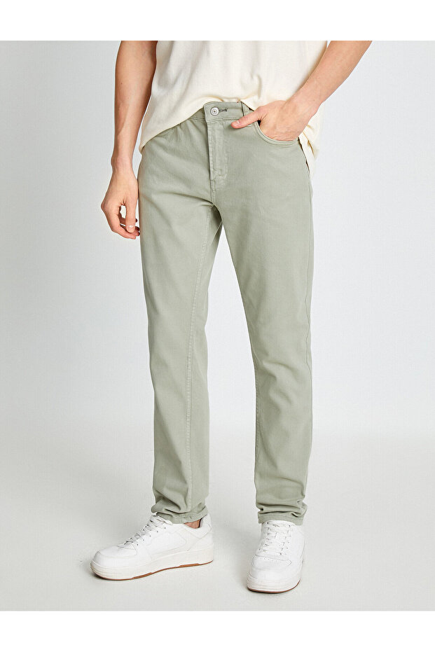 Slim Fit Basic Trousers 5 Pockets - 3