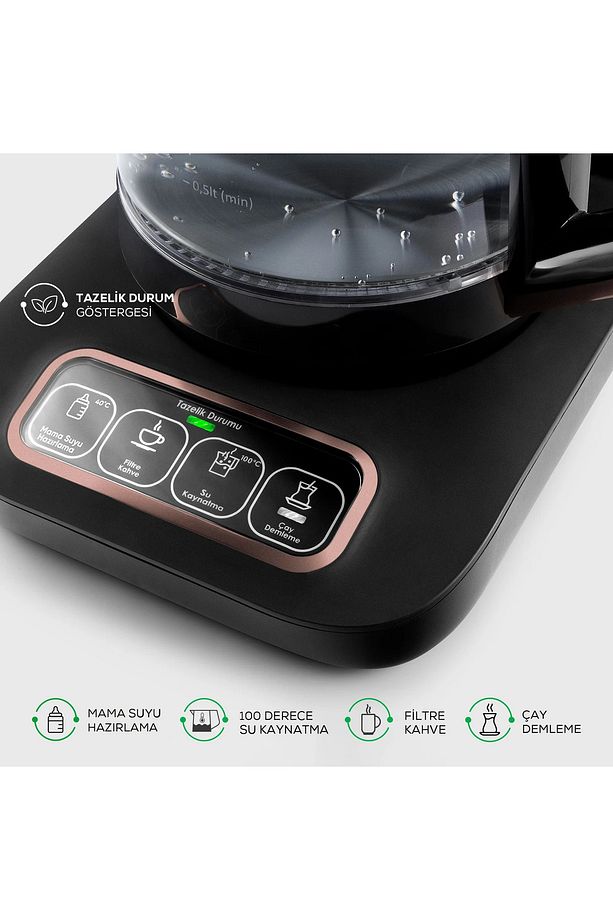 Çaysever Robotea Wi-fi Li 4 In 1 Konuşan Otomatik Cam Çay Makinesi Su Isıtıcı Filtre Kahve Hazırlama - 3