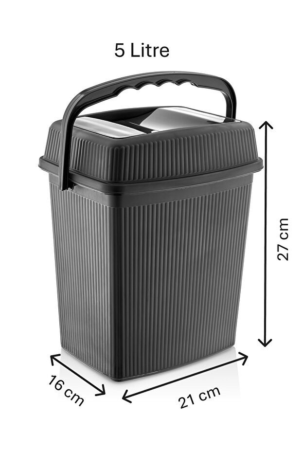 3'lü Banyo Seti Tuvalet Kağıtlığı/ Asmalı Pis Su Hazneli Tuvalet Fırçası/ Tuvalet Çöp Kovası 5 Litre - 3