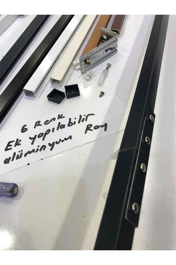 400 cm duvara montaj Ek yapılabilir tek kanal alüminyum  6renk perde rayı  tekli korniş - 6