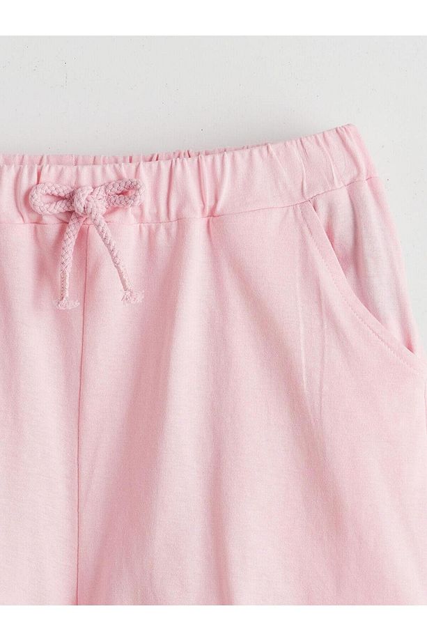LCW Kids Pembe Beli Lastikli Kız Çocuk Şort - 3