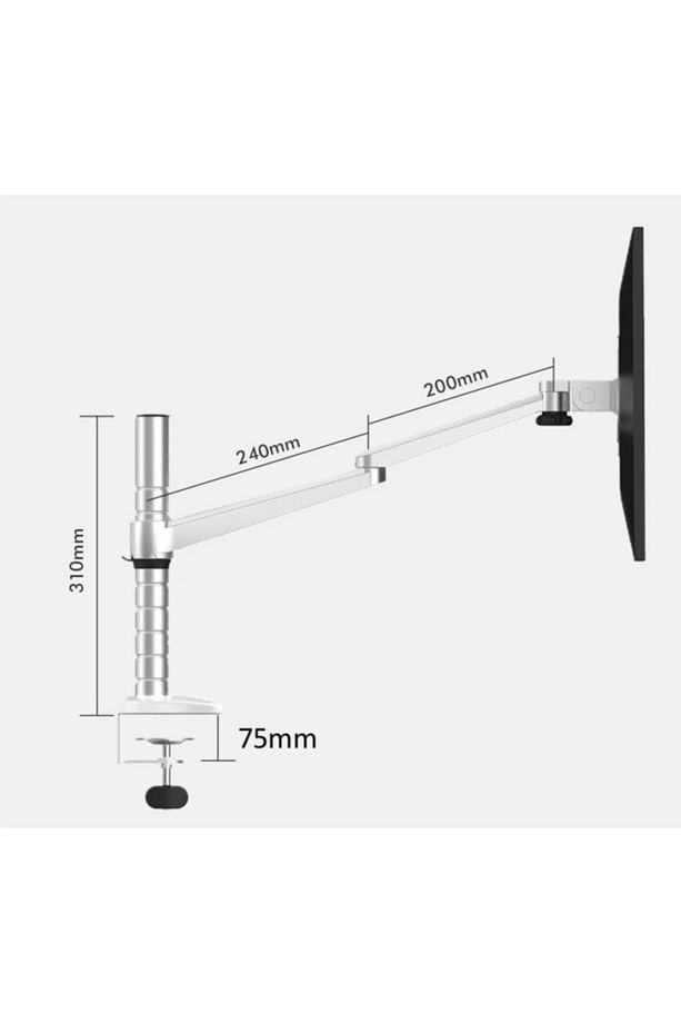 Çift Kollu Monitör ve Laptop Standı Ayarlanabilir Alüminyum Kol Masa Üstü Monitör ve Laptop Tutucu - 7