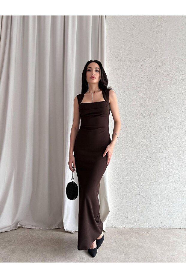 Rochie Maxi de damă - maro - 2