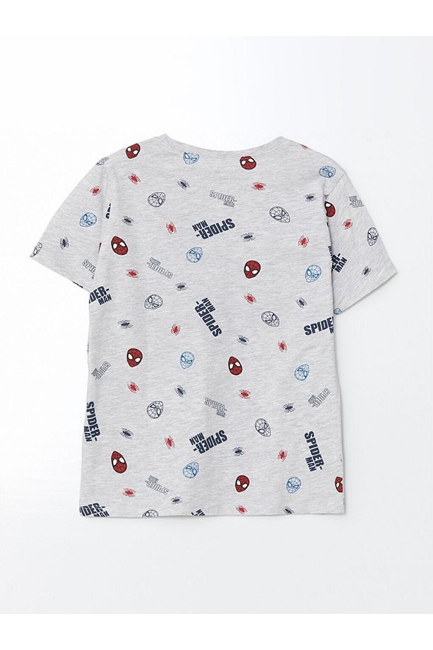 LCW Kids Bisiklet Yaka Spider-Man Baskılı Erkek Çocuk Şortlu Pijama Takımı - 3