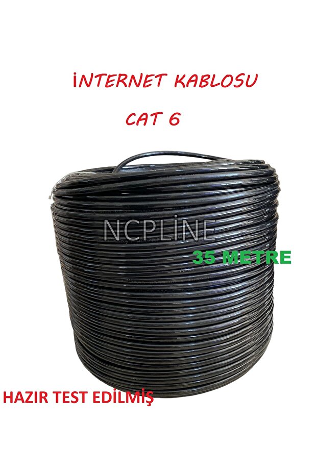 كابل إنترنت أسود بسمك 35 متر Cat6 35M S35