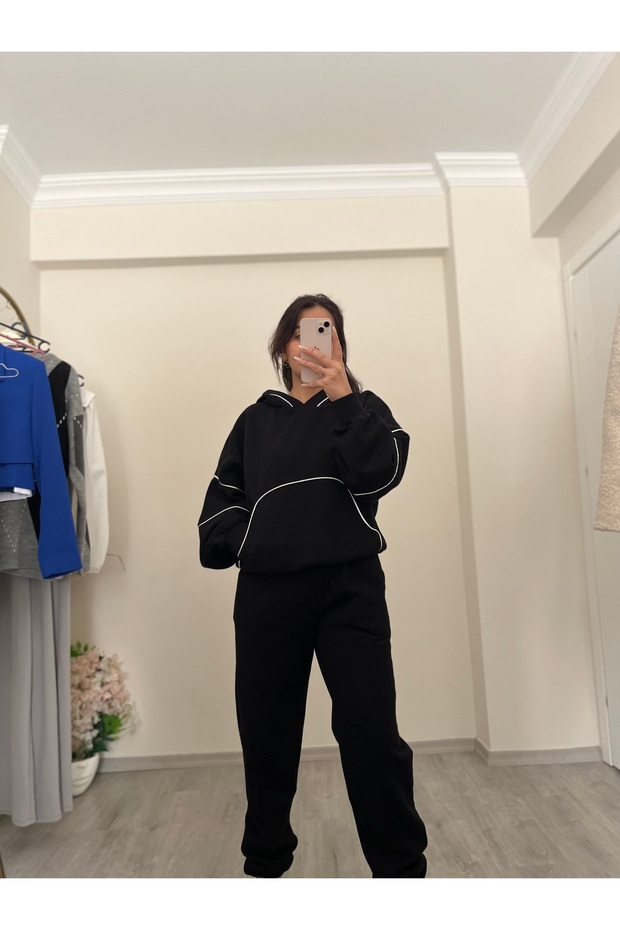 Kapüşonlu Eşofman Takımı - 1