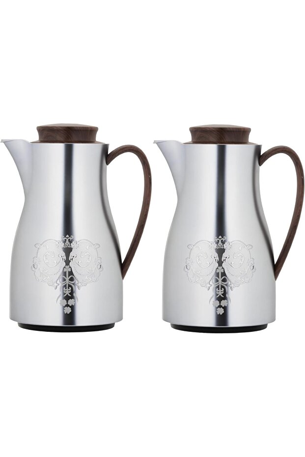 Coffee And Tea Vaccum Flask Set In Chrome / Leak-proof And Keeps Drinks Hot 1.0/1.0 Liter - 1