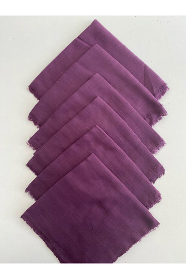 6 قطع من قماش القطن ذو اللون الصلب - 1