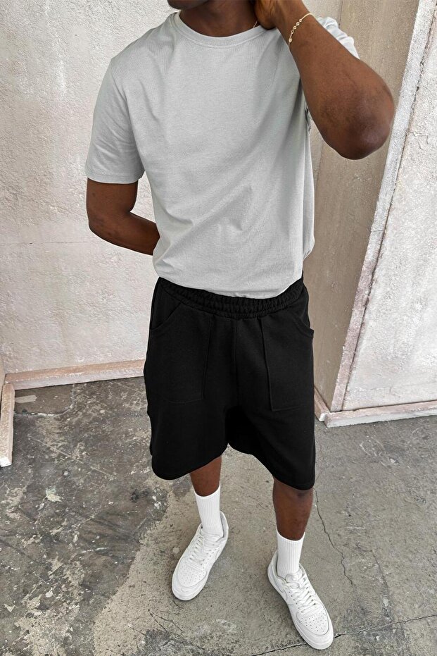 Gri Basic Premium Regular Fit Tişört - 4