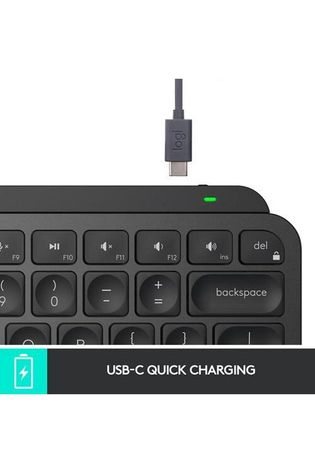 MX Keys Mini Kablosuz Bluetooth Aydınlatmalı İngilizce Q Klavye - Siyah - 3