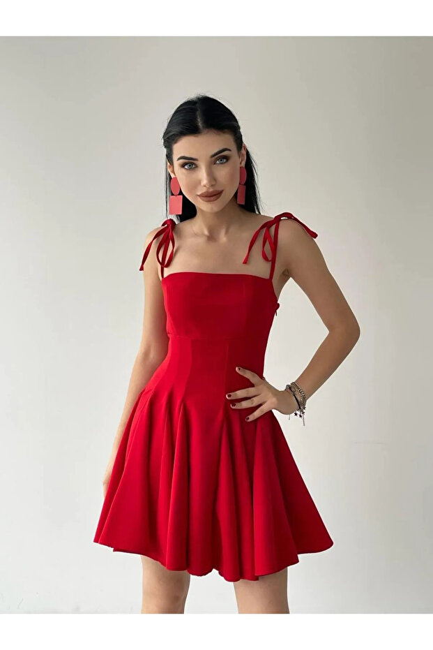 Askılı mini elbise - 1