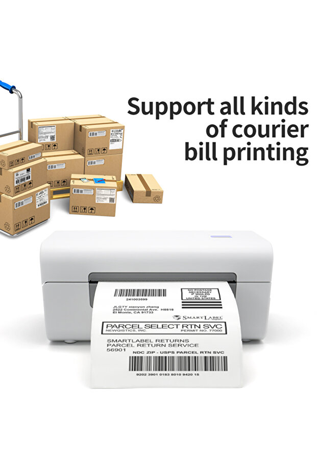 طابعة بوليصات وباركود حرارية 4" تعمل عن طريق البلوتوث + يو اس بي - 2