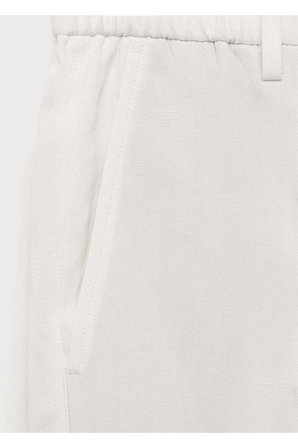 Slim Fit Lyocell Keten Bermuda Şort - 6