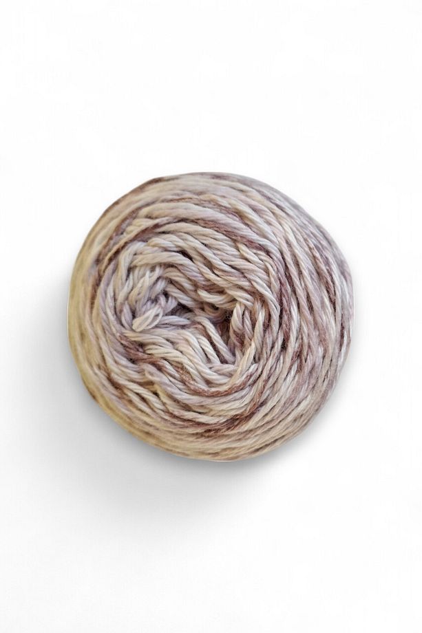 Mürdüm, lila, kırık beyaz ebruli , premium kalite %100 koton el örgü ipi (100 gr.) - 2