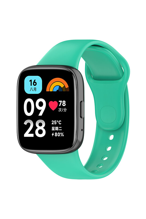 ساعة Xiaomi Redmi Watch 3 النشطة المتوافقة مع حزام رياضي بتصميم أنيق وحزام من السيليكون الناعم