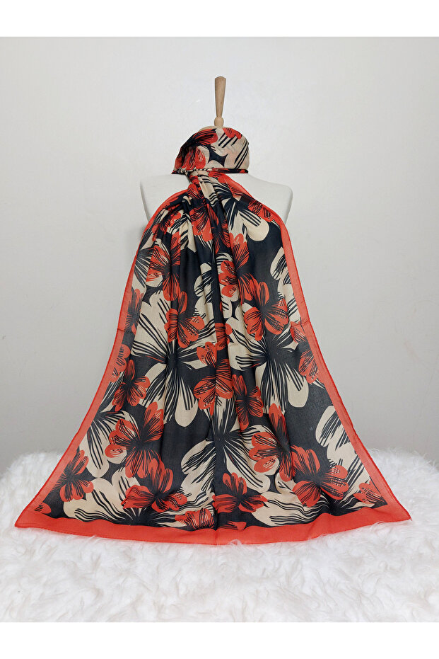 Patterned Soft Cotton Shawl - 1