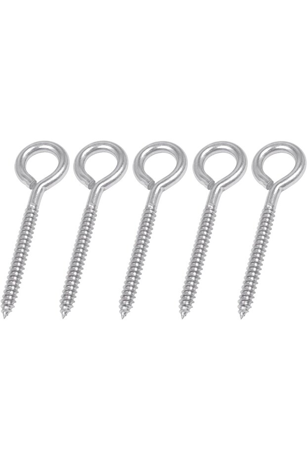 SHONAN 4.5" Stainless Steel Eye Screws for Wood, 5 Pcs Heavy Duty Screw Eye Hooks