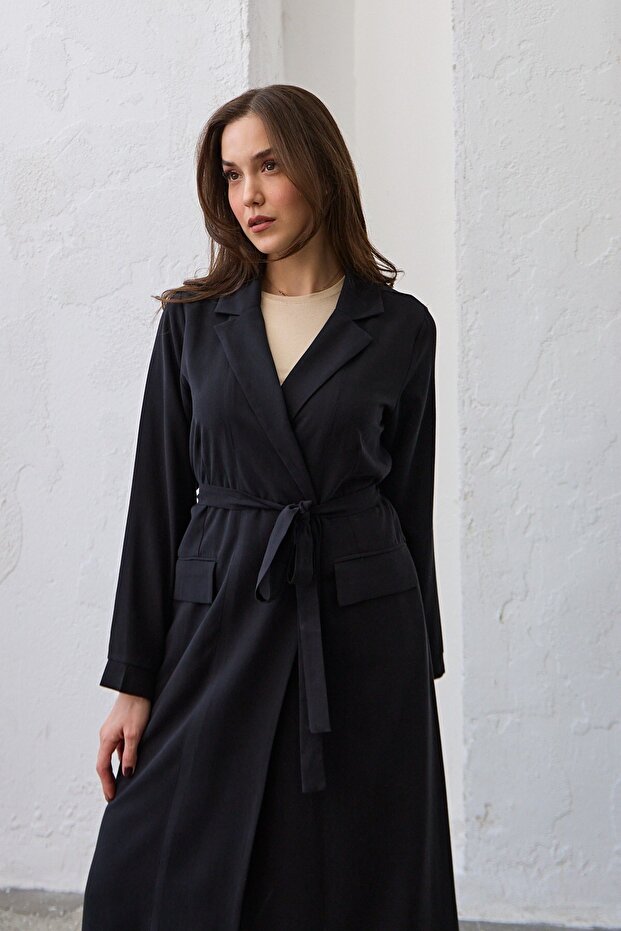 Uzun Ceket Siyah - 1