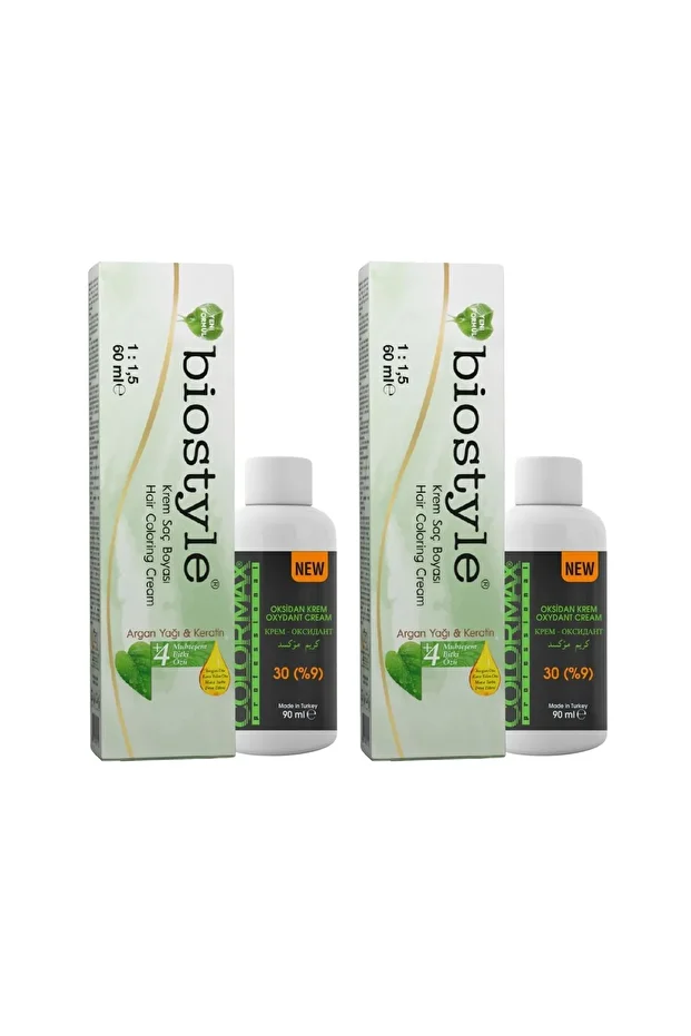 Bitki Özlü Argan ve Keratin 4.62 Vişne Kahvesi 2 Adet 60 ML Saç Boyası + 2 Adet Oksidan - 1