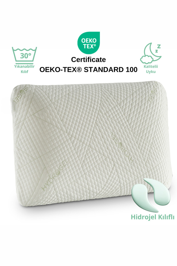 Hydrogel Hydrogel Case Visco Visko Whole Sponge Pillow 60X40X15 cm 1350 Gr Shoulder/Neck Support