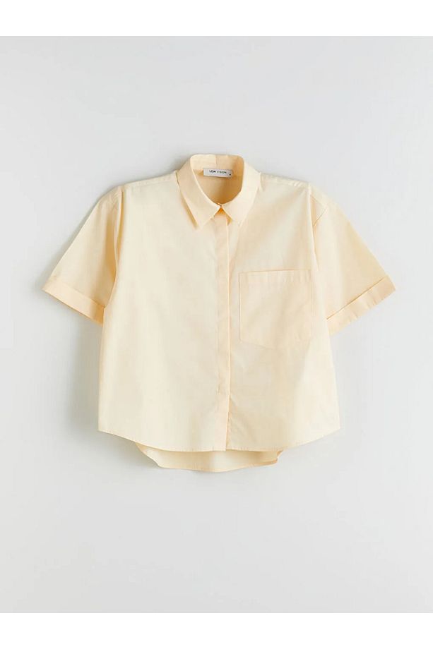 LCW Vision Sari Oversize Poplin Kadın Gömlek - 1