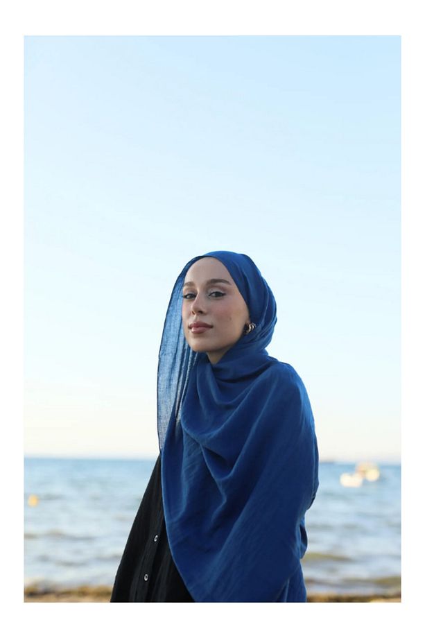 Neo Pamuk Şal Gece Mavisi - 3