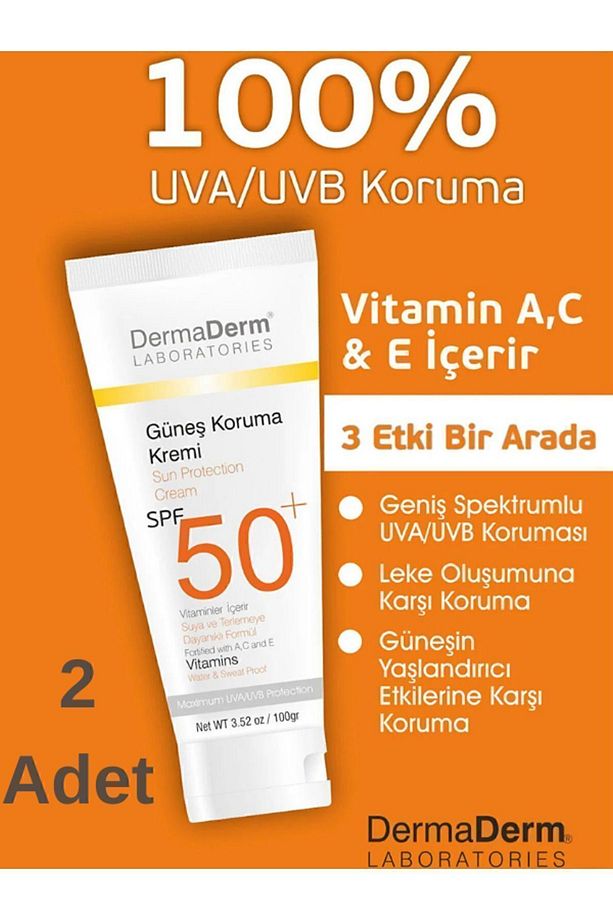 Güneş Kremi Spf 50 | Yüksek Uva/uvb Koruma | Yeni Üretim 100 gr 2 Adet - 3