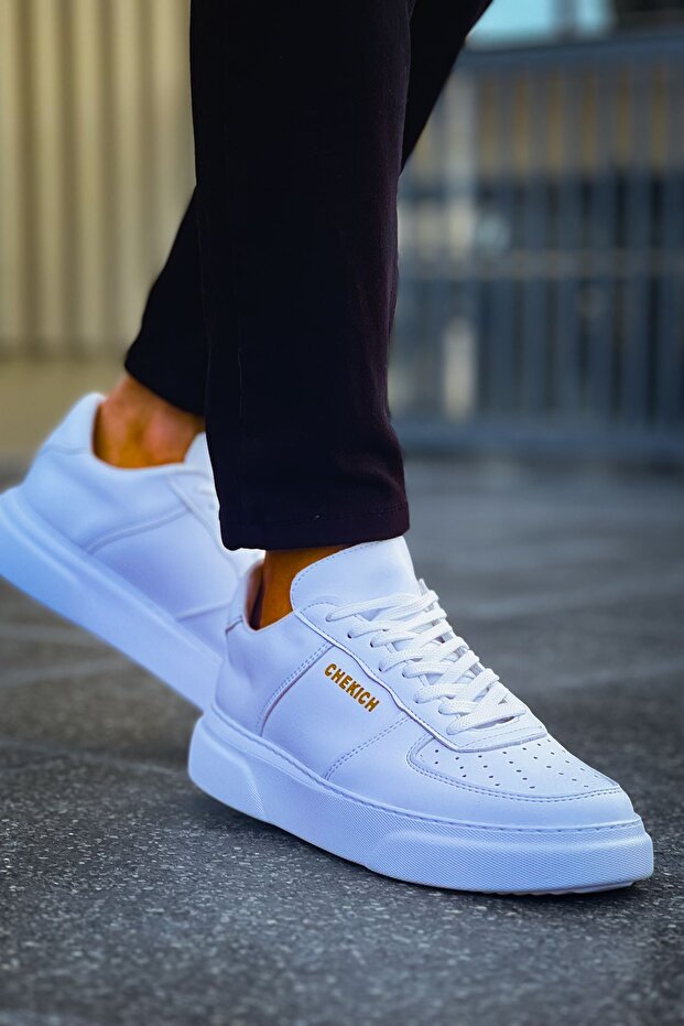 Lace-up Men's Casual Shoes White White