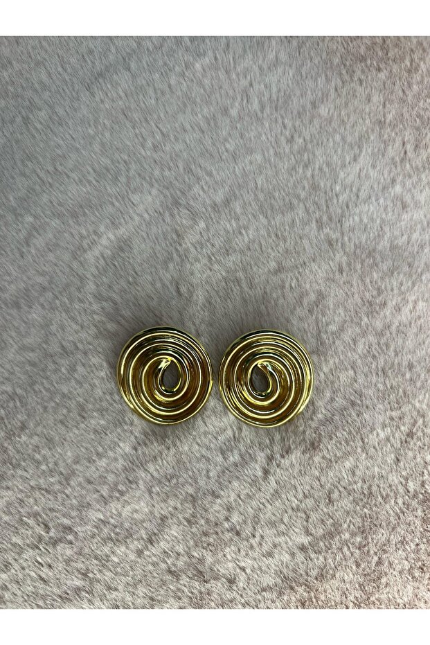 Spiral Muse Gold Color Tarnish Steel Earrings