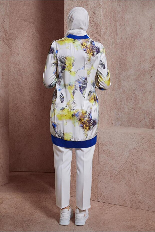 44571 نموذج سترة من الشيفون الساتان منقوشة - 3