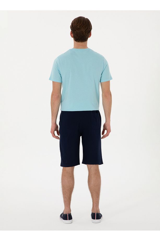 Lacivert Lastikli Bel Regular Fit Erkek Sweat Şort MARKO - 4