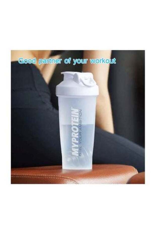 زجاجة رج البروتين باللون الأبيض/الشفاف - 3