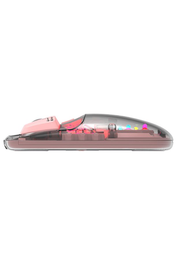 OPAL Şarj Edilebilir Sessiz Pembe Transparan RGB 2in1 2BT ve 2.4GHz Kablosuz Mouse - 5