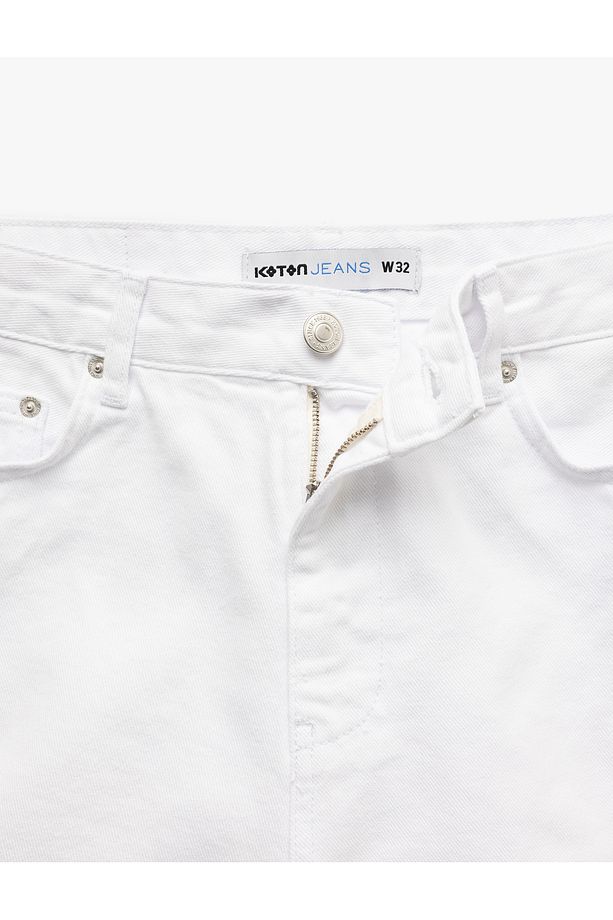 Normal Bel Pamuklu Bermuda Oversize Jean Şort - 6