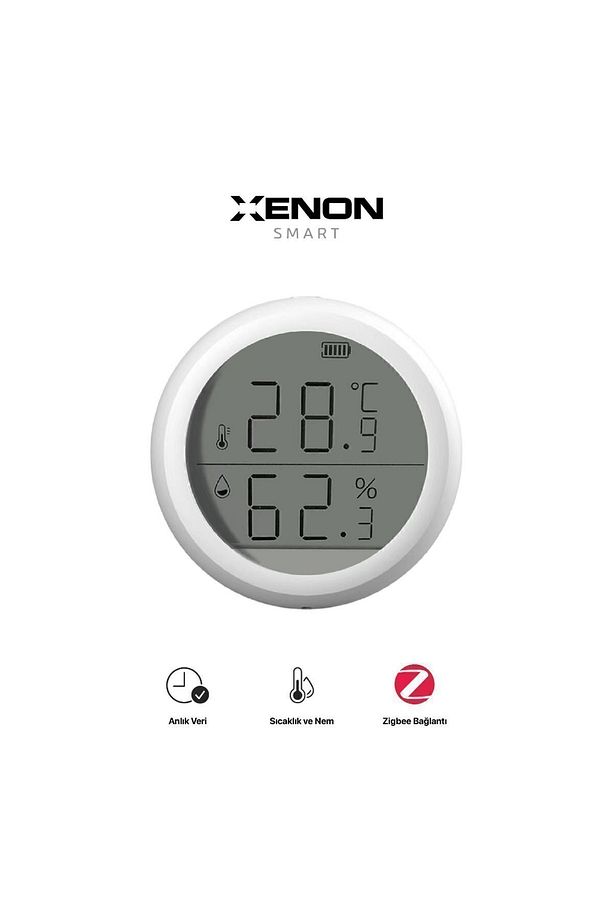 Akıllı Dijital Termometre Wifi Zigbee Mobil Uygulama Kontrollü Iç Mekan Isı Ölçer Ve Nem Ölçer X7608 - 2