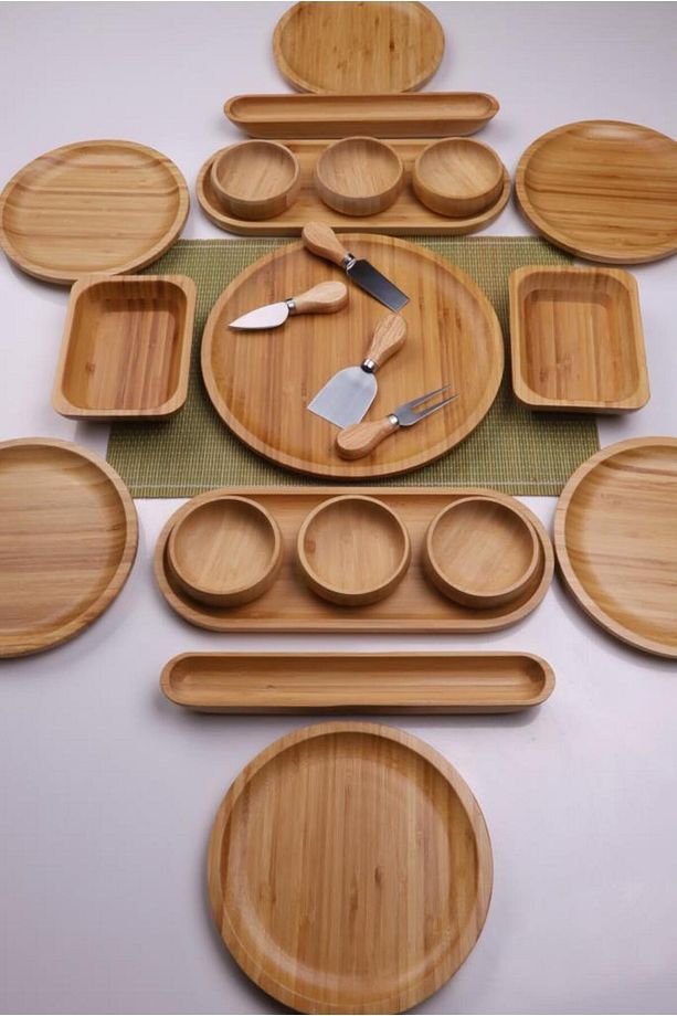 Bambu Zen 6 Kişilik 23 Parça Şık Bambu Kahvaltı Takımı - Kahvaltı Seti - 1