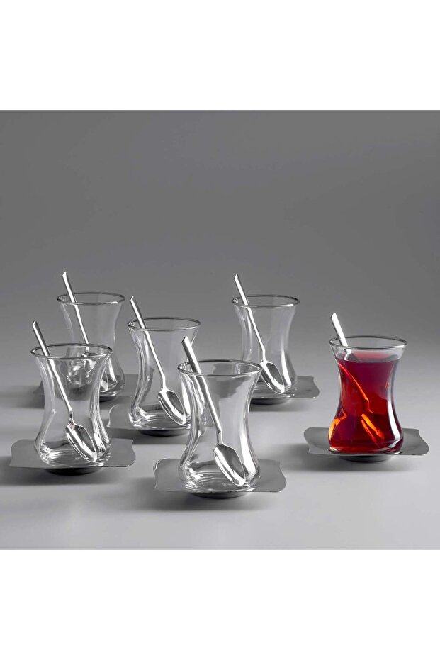 Kybele 18 Parça Çelik Çay Seti - 1