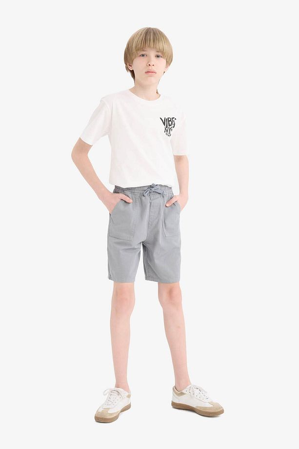 Erkek Çocuk Beli Lastikli Cepli Gabardin Şort E3359a825hs - 1