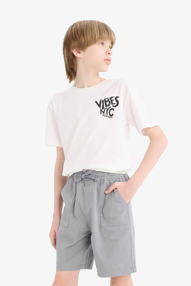 Erkek Çocuk Beli Lastikli Cepli Gabardin Şort E3359a825hs - 2