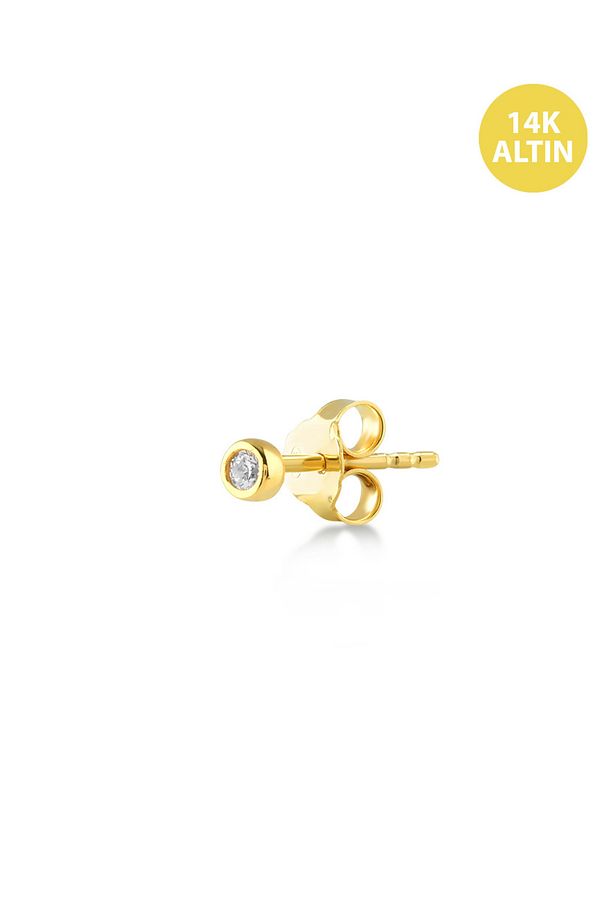 Parıltı(2mm), 14KAltın Küpe (TEK Satılır) - 1
