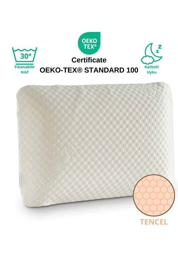 Skin Feeling Orthopedic, Certified Visco Whole Sponge Pillow 60X40X15Cm 1250Gr Shoulder/Neck Supported